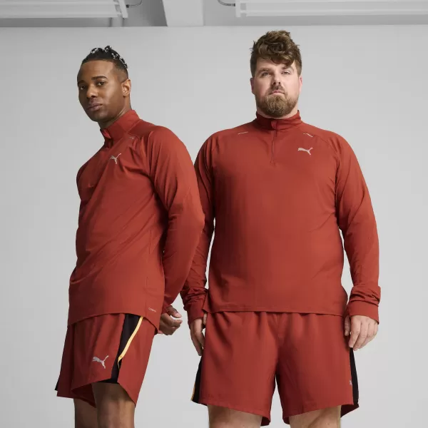  Pánske tričko PUMA RUN CLOUDSPUN 1/4 ZIP 525781_63 MARS RED 