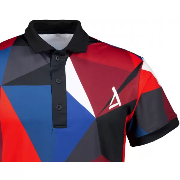  Pánske funkčné tričko s prémiovým golierom ALTISPORT VOJ/ALM007TR05 NÁMORNÍCKA MODRÁ/ČERVENÁ 