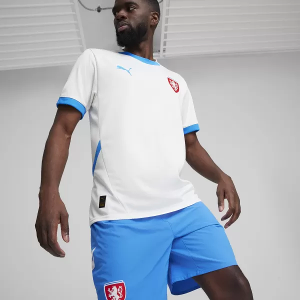  Futbalový dres PUMA FACR AWAY JERSEY REPLICA 774128_02 PUMA WHITE/IGNITE MODRÁ 