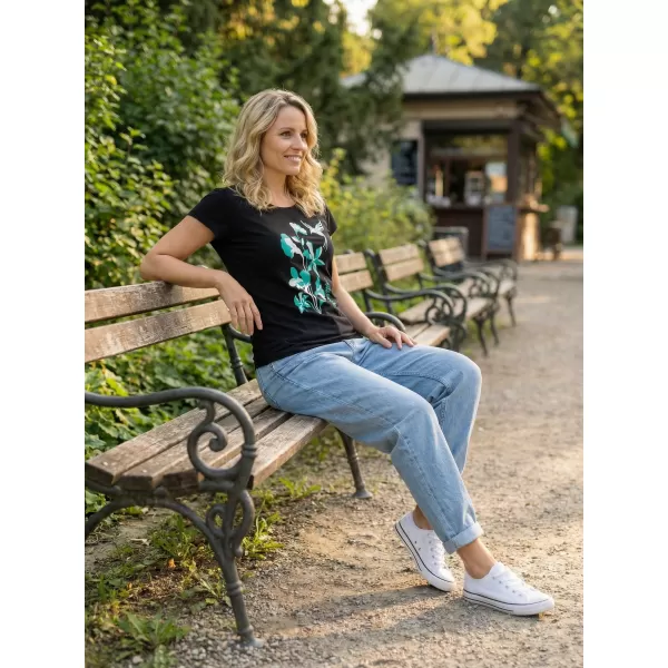  Dámske tričko ALTISPORT ALW191122 ČIERNA A MODRÁ 