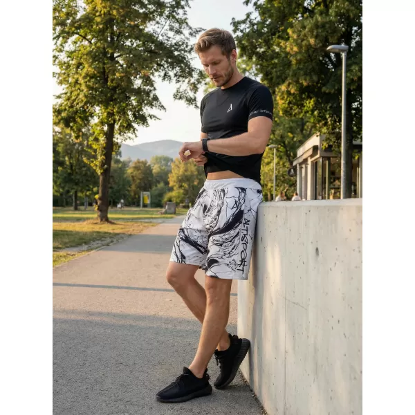  Prémiové pánske funkčné šortky ALTISPORT VOJ/ALM071KRA01 ČIERNOBIELY 