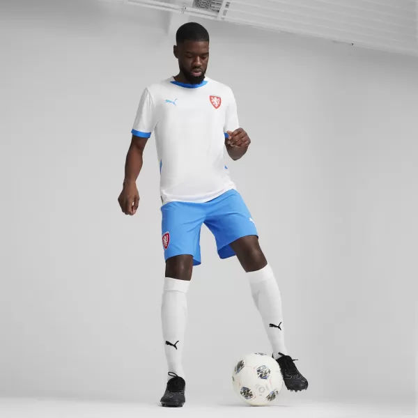  Futbalový dres PUMA FACR AWAY JERSEY REPLICA 774128_02 PUMA WHITE/IGNITE MODRÁ 