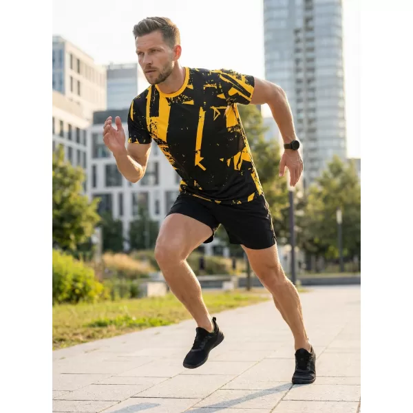  Prémiové pánske funkčné tričko ALTISPORT VOJ/ALM079TR01 ČIERNA A ŽLTÁ 