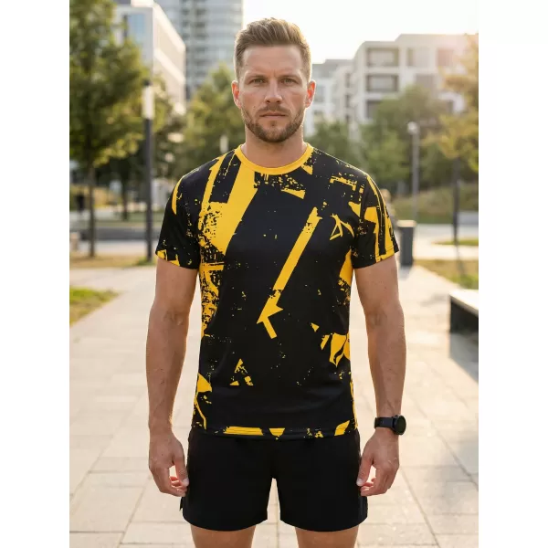  Prémiové pánske funkčné tričko ALTISPORT VOJ/ALM079TR01 ČIERNA A ŽLTÁ 