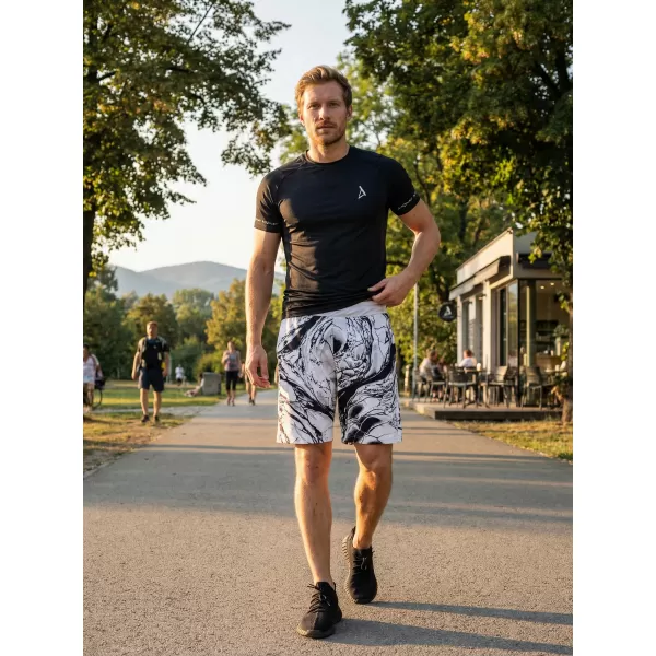  Prémiové pánske funkčné šortky ALTISPORT VOJ/ALM071KRA01 ČIERNOBIELY 