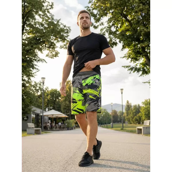  Prémiové pánske funkčné šortky ALTISPORT VOJ/ALM014KRA01 ČIERNA A ZELENÁ 