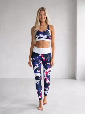 Dámske prémiové legíny ALTISPORT VOJ/ALW110LEG01 FIALOVÁ A BIELA