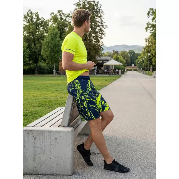  Prémiové pánske funkčné šortky ALTISPORT VOJ/ALM071KRA01 NÁMORNÍCKA/ŽLTÁ 