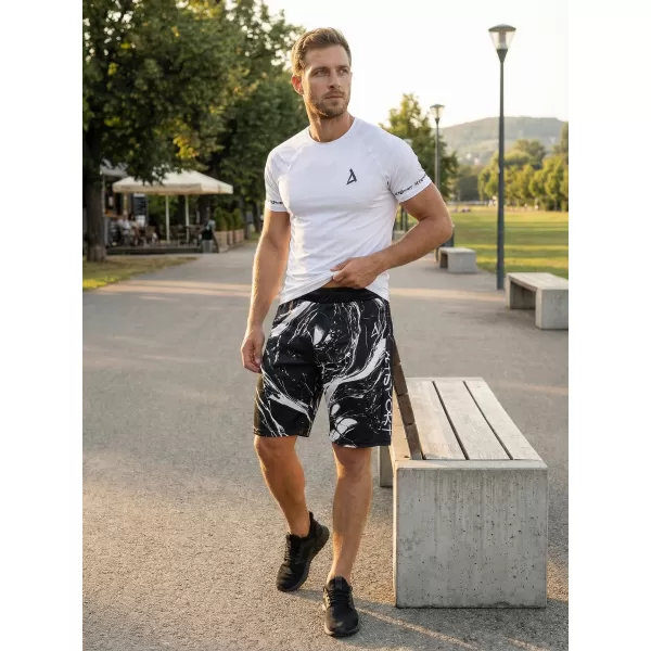  Prémiové pánske funkčné šortky ALTISPORT VOJ/ALM071KRA01 ČIERNOBIELY 