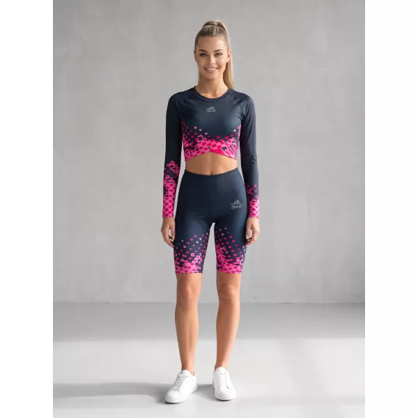  Dámske legíny nad kolená premium ALTISPORT VOJ/ALW109LEG02 RUŽOVO-ČIERNA 