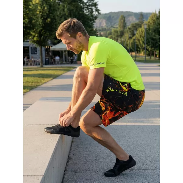  Prémiové pánske funkčné šortky ALTISPORT VOJ/ALM071KRA01 ČIERNA A ŽLTÁ 