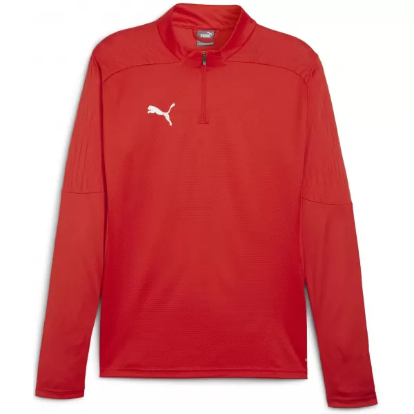  Pánske tričko PUMA TEAMFINAL TRAINING 1/4 ZIP T 658551_01 PUMA RED/PUMA STRIEBRO 