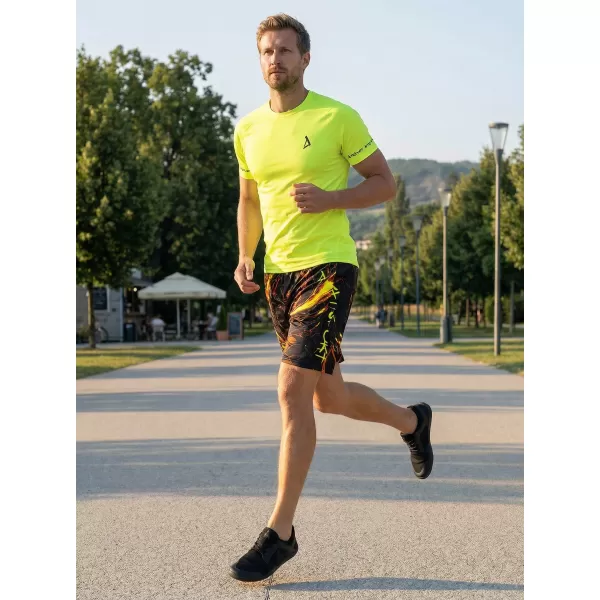  Prémiové pánske funkčné šortky ALTISPORT VOJ/ALM071KRA01 ČIERNA A ŽLTÁ 