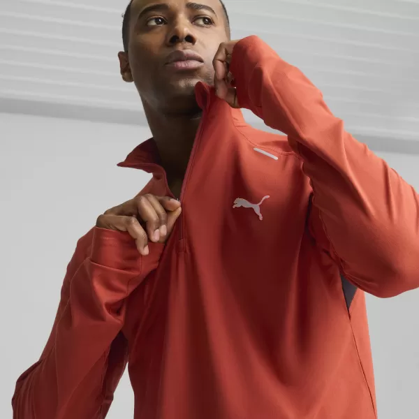 Pánske tričko PUMA RUN CLOUDSPUN 1/4 ZIP 525781_63 MARS RED 