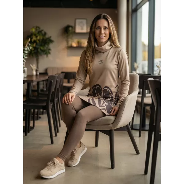  Dámska prémiová predĺžená mikina ALTISPORT VOJ/ALW0107MI06 HNEDÁ 
