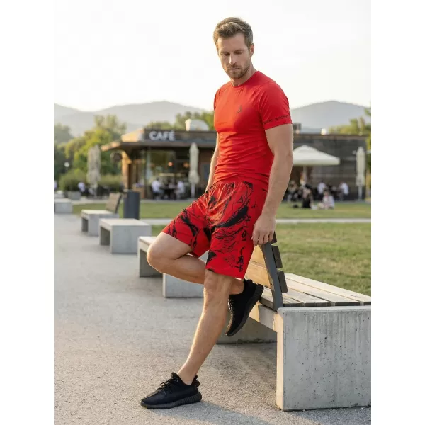  Prémiové pánske funkčné šortky ALTISPORT VOJ/ALM071KRA01 ČERVENÁ 