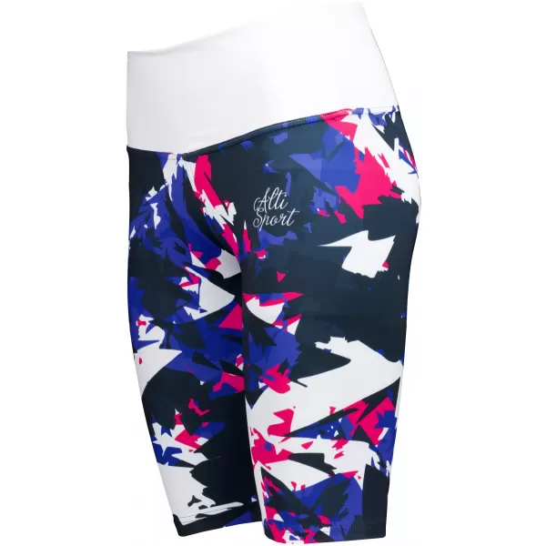  Dámske legíny nad kolená premium ALTISPORT VOJ/ALW110LEG02 FIALOVÁ A BIELA 