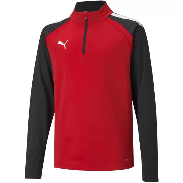  Mikina PUMA TEAMLIGA 1/4 ZIP TOP JR 657237_01 PUMA RED/PUMA BLACK 