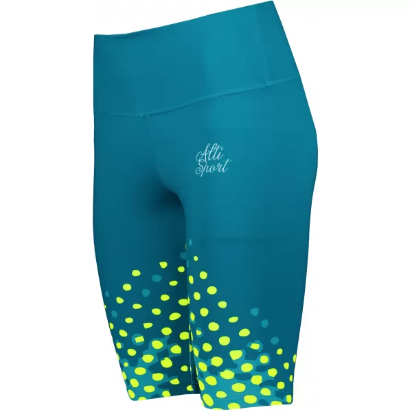  Dámske legíny nad kolená premium ALTISPORT VOJ/ALW109LEG02 SMARAGDOVÁ/FLUO ŽLTÁ 