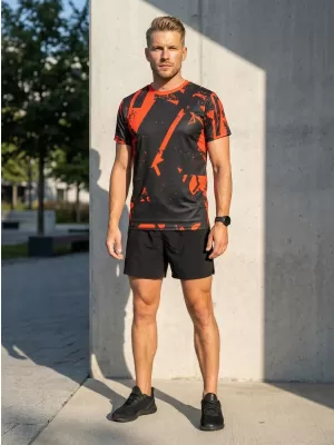 Prémiové pánske funkčné tričko ALTISPORT VOJ/ALM079TR01 ČIERNA A ČERVENÁ