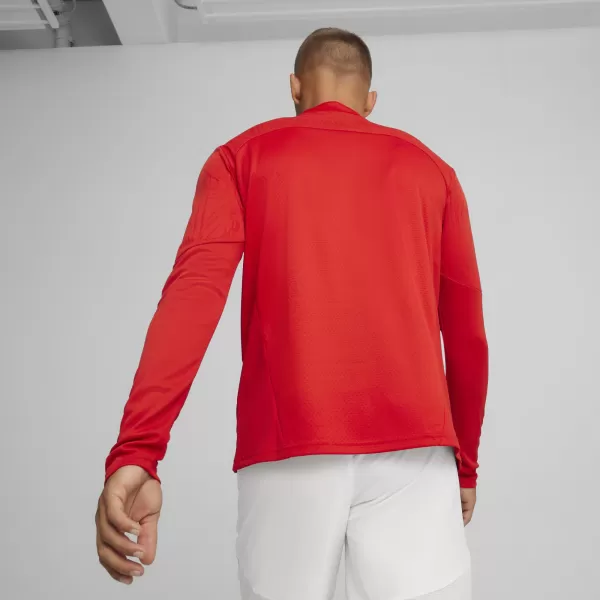  Pánske tričko PUMA TEAMFINAL TRAINING 1/4 ZIP T 658551_01 PUMA RED/PUMA STRIEBRO 