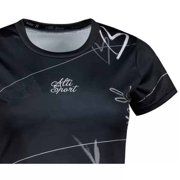  Dámske prémiové funkčné tričko ALTISPORT VOJ/ALW083TR01 ČIERNOBIELY 