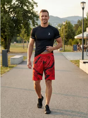 Prémiové pánske funkčné šortky ALTISPORT VOJ/ALM071KRA01 ČERVENÁ