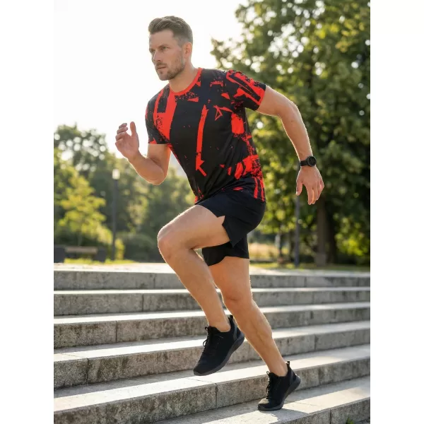  Prémiové pánske funkčné tričko ALTISPORT VOJ/ALM079TR01 ČIERNA A ČERVENÁ 