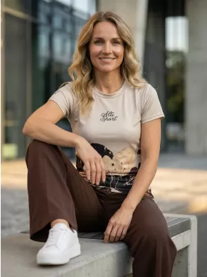 Dámske prémiové funkčné tričko ALTISPORT VOJ/ALW090TR01 HNEDÁ