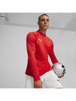 Pánske tričko PUMA TEAMFINAL TRAINING 1/4 ZIP T 658551_01 PUMA RED/PUMA STRIEBRO