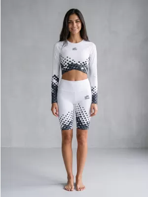 Dámske legíny nad kolená premium ALTISPORT VOJ/ALW109LEG02 ČIERNOBIELY