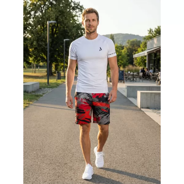  Prémiové pánske funkčné šortky ALTISPORT VOJ/ALM014KRA01 ČIERNA A ČERVENÁ 