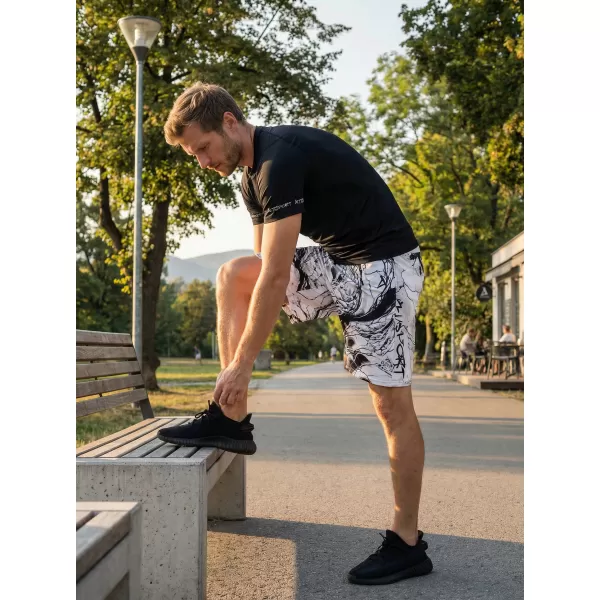  Prémiové pánske funkčné šortky ALTISPORT VOJ/ALM071KRA01 ČIERNOBIELY 