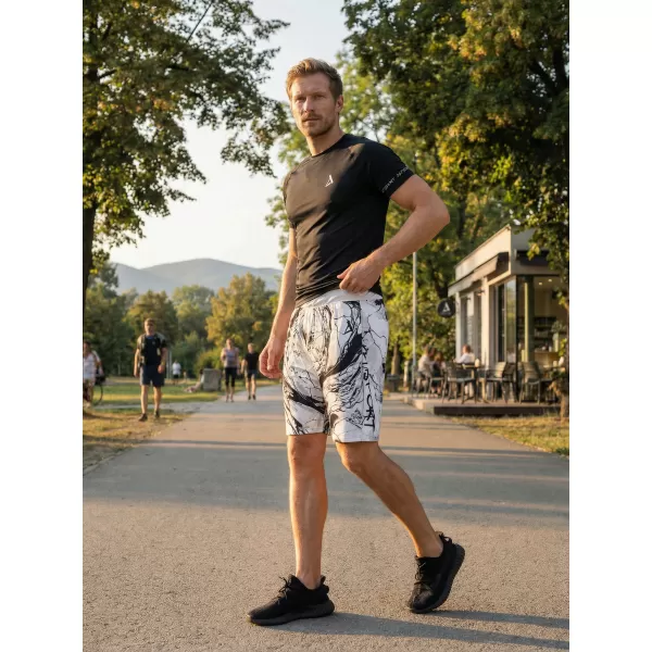  Prémiové pánske funkčné šortky ALTISPORT VOJ/ALM071KRA01 ČIERNOBIELY 