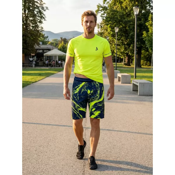  Prémiové pánske funkčné šortky ALTISPORT VOJ/ALM071KRA01 NÁMORNÍCKA/ŽLTÁ 