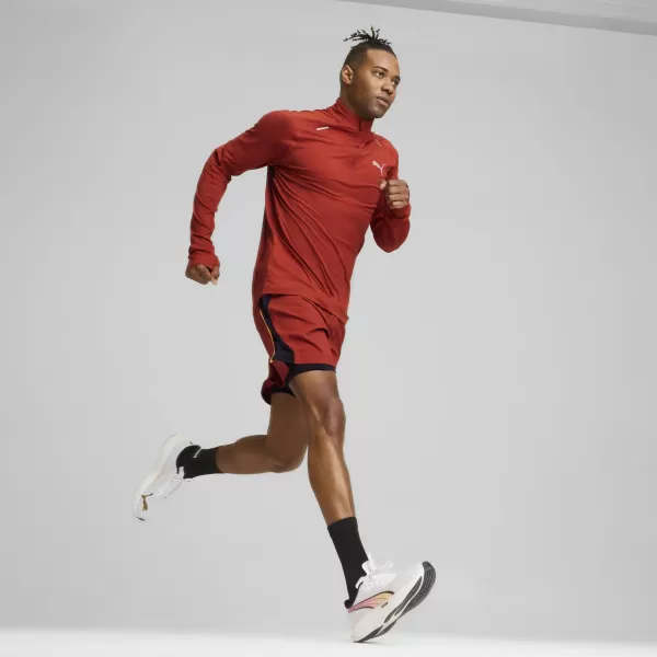  Pánske tričko PUMA RUN CLOUDSPUN 1/4 ZIP 525781_63 MARS RED 