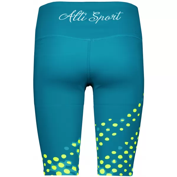  Dámske legíny nad kolená premium ALTISPORT VOJ/ALW109LEG02 SMARAGDOVÁ/FLUO ŽLTÁ 