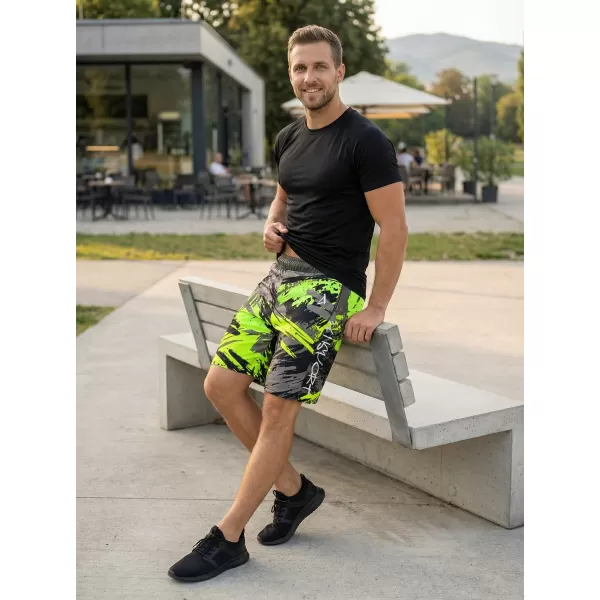  Prémiové pánske funkčné šortky ALTISPORT VOJ/ALM014KRA01 ČIERNA A ZELENÁ 