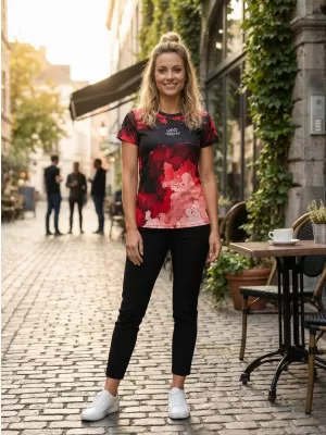 Dámske prémiové funkčné tričko ALTISPORT VOJ/ALW089TR01 ČERVENÁ