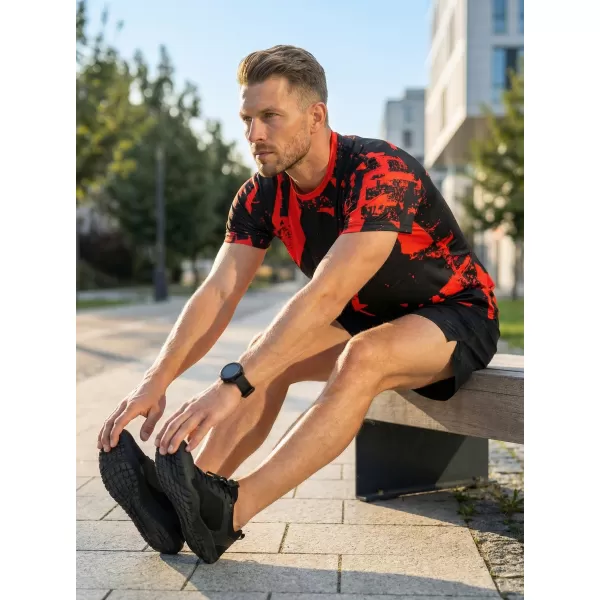  Prémiové pánske funkčné tričko ALTISPORT VOJ/ALM079TR01 ČIERNA A ČERVENÁ 