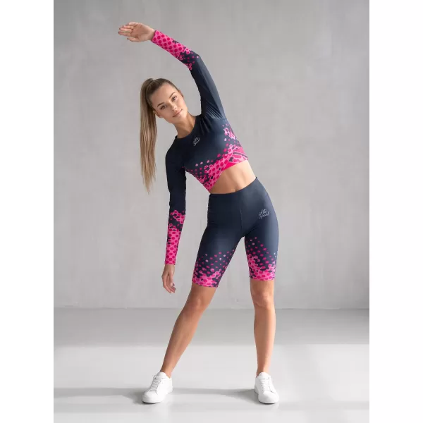  Dámske legíny nad kolená premium ALTISPORT VOJ/ALW109LEG02 RUŽOVO-ČIERNA 