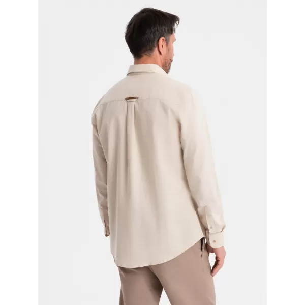  Pánska košeľa OMBRE OM-SHCS-0134 KRÉM 