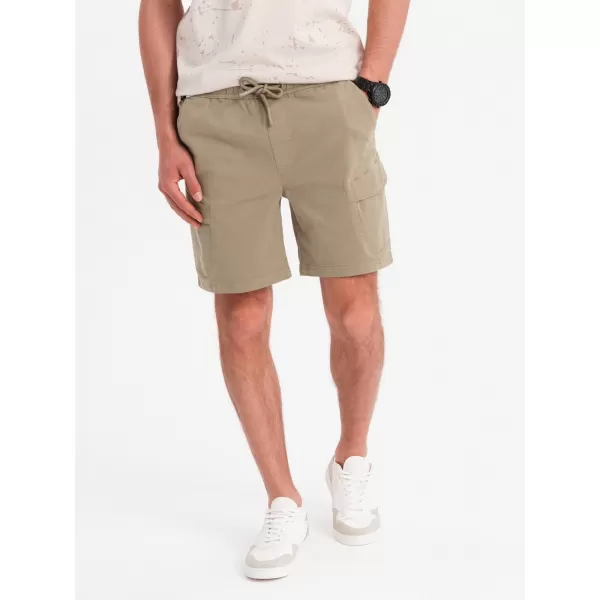  Pánske šortky OMBRE OM-SRCG-0194 SVETLÝ OLIVOVÝ 