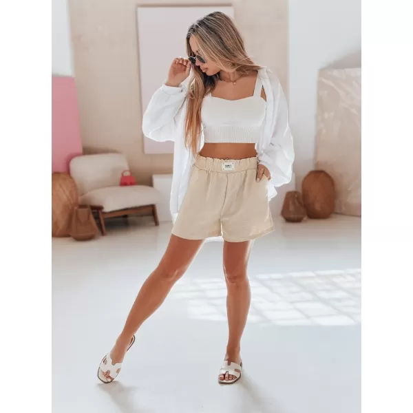  Dámske šortky DSTREET OWN STYLE SY0453 BÉŽOVÁ 
