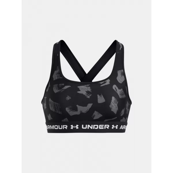  Dámska podprsenka UNDER ARMOUR CROSSBACK MID PRINT 1361042-009 ČIERNA 