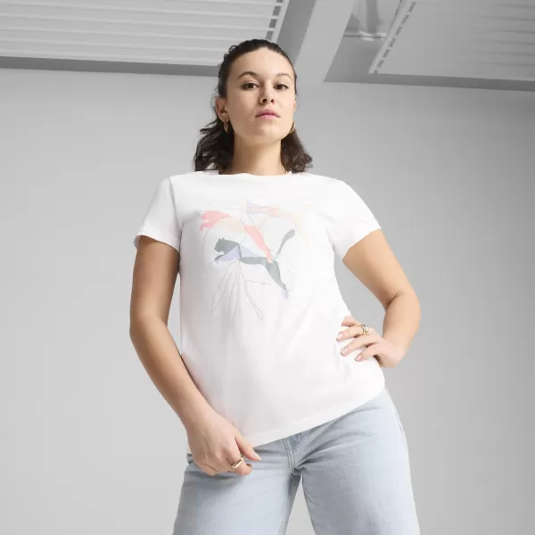  Tričko PUMA GRAPHICS BRANDED LEAF TEE 685082_02 PUMOVÁ BIELA 