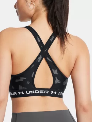 Dámska podprsenka UNDER ARMOUR CROSSBACK MID PRINT 1361042-009 ČIERNA