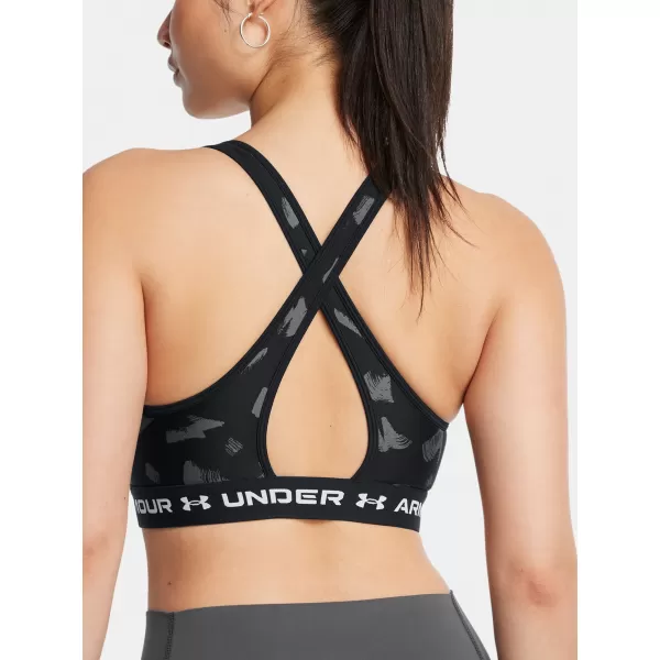  Dámska podprsenka UNDER ARMOUR CROSSBACK MID PRINT 1361042-009 ČIERNA 