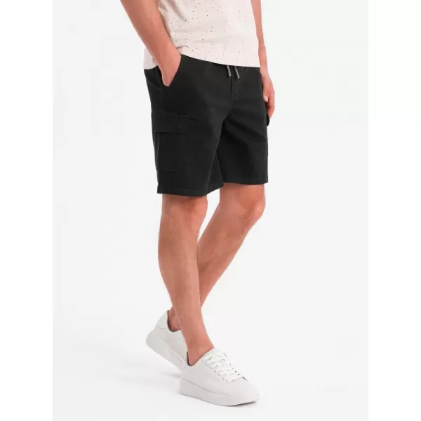  Pánske šortky OMBRE OM-SRCG-0190 ČIERNA 