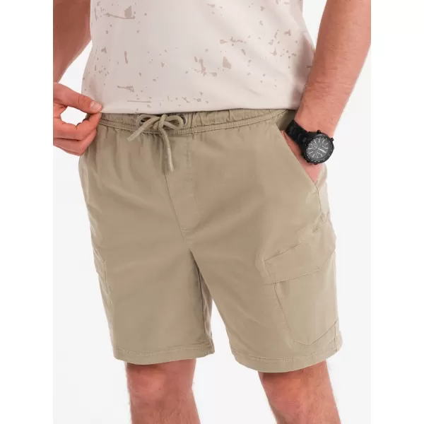  Pánske šortky OMBRE OM-SRCG-0194 SVETLÝ OLIVOVÝ 